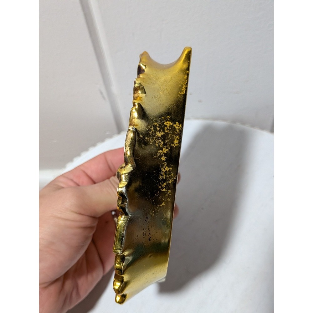 Vintage Gold-Tone Cherub/Putto Wall Plaque — Baroque Style, Made in Japan - Picture 2 of 10